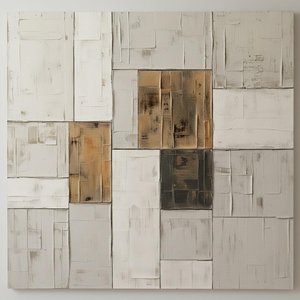 Monolithic Fragments In Ochre And Charcoal: A Singular Study Of Architectural Permanence — Laurent Fabre, Neo-abstract Art (modern Abstract Compositions)