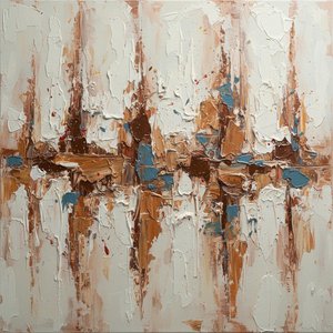 Fragmented Earth: A Monumental Study In Sculptural Impasto And Melancholic Blue Accents — Christian Noiret