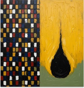 Dichotomy Of Structure: Grid Logic Meeting Ethereal Impasto Bloom — Christian Noiret, Contemporary Abstract Painting