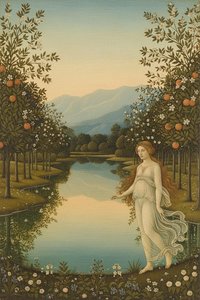 Ethereal Grace: The Allegory Of The Verdant Grove — Jacques Villedieu, Early Renaissance (florentine)