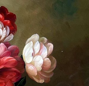 Baroque Roses And Red Wine Still Life