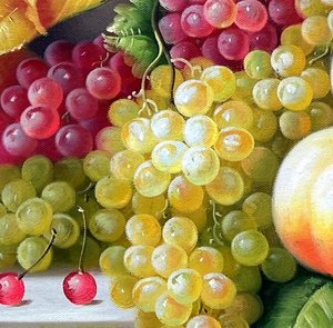 Baroque Fruit Still Life With Autumn Foliage