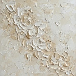 Sculpted Serenity: A Monochromatic Study Of Ethereal Ivory Floral Relief — David Moreau