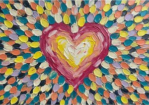 Radiant Heart Of Eternal Bloom In A Symphony Of Impasto Color — Christian Noiret, Contemporary Abstract