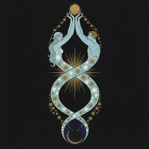 Celestial Helix Of Gold And Cerulean Silhouettes — Valentin Laurent De Courcey