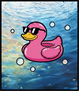 Azure Serenity: A Vibrant Pop Art Vision Of Playful Pink Radiance — Louis Cartier