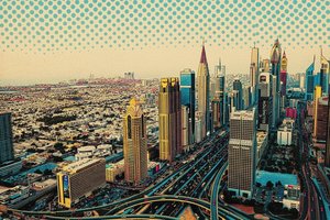Cyan Convergence: The Urban Pulse — Pauline Aubert