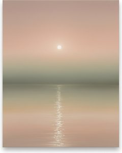 Ethereal Radiance Over A Silent Horizon In Muted Peach And Sage Tones — Laurent Roche