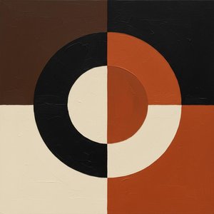 Cartography Of Quietude: Earth Tones Mapping A Central Geometric Resonance — Laurent Fabre, Neo-abstract Art (modern Abstract Compositions)
