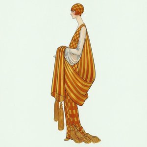 Amber Patterned Silhouette Against Pale Mint — Valentin Laurent De Courcey