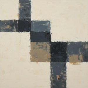 Monolithic Fragments In Charcoal And Taupe: A Singular Study Of Structured Silence — Laurent Roche