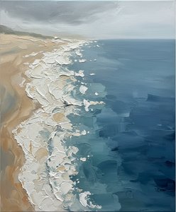 Ephemeral Tides In Sculptural Impasto: A Meditative Study Of Oceanic Serenity — Laurent Roche