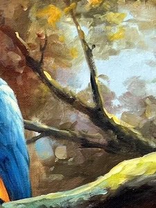 Impressionistic Tropical Macaws On Branch