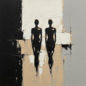 Monolithic Shadows In Fragmented Silence: A Singular Masterpiece Of Tonal Tension — Laurent Fabre, Neo-abstract Art