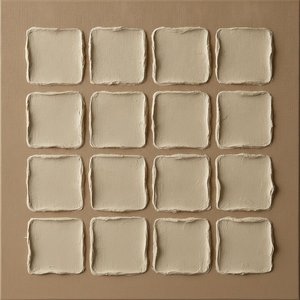 Sixteen Relief Cells In Sand And Taupe — David Moreau, Soft Minimalism