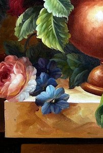 Baroque Floral Still Life With Roses And Peonies