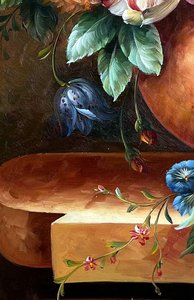 Baroque Floral Still Life With Roses And Peonies