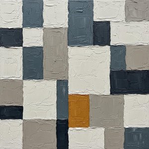 Monolithic Fragments In Slate And Ochre: A Singular Study Of Textured Equilibrium — David Moreau, Plaster & Texture Art