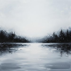 Ethereal Silence: A Monochromatic Study Of Mist And Midnight Shadows — Laurent Roche, Soft Minimalism
