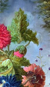 Baroque Floral Still Life In Golden Urn