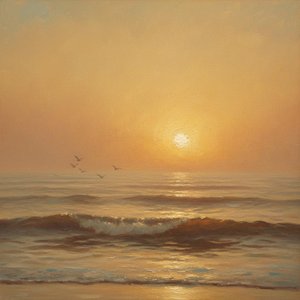 Ethereal Radiance: A Solitary Golden Hour — Pierre Richard, Luminism