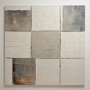 Monolithic Fragments In Grey: A Sculptural Study Of Structured Serenity And Tactile Depth — Laurent Roche