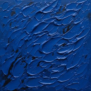 Monolithic Depths Of Ultramarine: A Sculptural Study In Midnight Blue Impasto — David Moreau, Plaster & Texture Art
