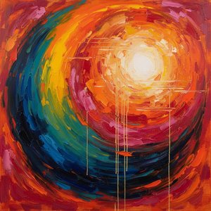 Celestial Orbit In Ochre And Ultramarine: A Singular Vision Of Radiant Motion — Christian Noiret