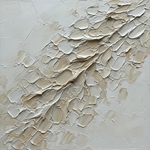 Ethereal Strata Of Ivory: A Monumental Study In Sculptural Impasto And Light — David Moreau, Plaster & Texture Art