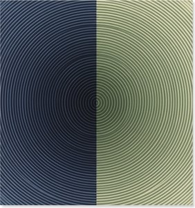Concentric Echoes Between Midnight Blue And Verdant Silence, A Study In Geometry — Laurent Fabre, Neo-abstract Art (modern Abstract Compositions)