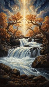 The Empyrean Threshold: A Vision Of Gilded Eternity — Jacques Villedieu, Romanticism (visionary / Mythological)