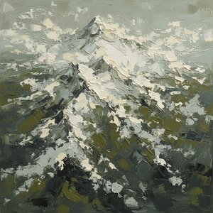 Monolithic Silence: A Sculptural Study Of Fragmented Peaks And Eternal Winter Shadows — David Moreau, Contemporary Abstract