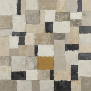 Fragmented Earth: A Monolithic Study In Ochre And Textured Impasto Relief — Laurent Fabre, Neo-abstract Art