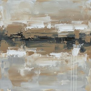 Ethereal Strata Of Earth And Shadow In A Singular Meditative Horizon — David Moreau, Abstract Expressionism