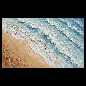 Cerulean Surge: A Singular Expression Of Rhythmic Tides And Sun-drenched Shoreline — David Moreau