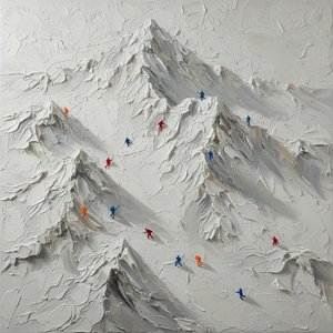 Fragmented Tectonic Peaks: A Sculptural Study In Alabaster And Prismatic Solitude — David Moreau, Plaster & Texture Art