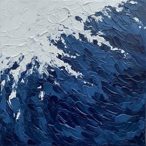 Turbulent Azure Tides: A Monochromatic Study In Sculptural Motion And Infinite Depth — David Moreau