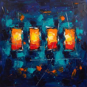 Luminous Fractures In Midnight Blue: A Monumental Study Of Radiant Chaos And Light — Christian Noiret