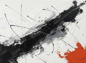 Monochromatic Tension: A Kinetic Study Of Obsidian Striations And Radiant Ember — Christian Noiret