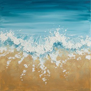 Ethereal Surge Of Teal And Ochre In A Singular Impasto Masterpiece — David Moreau