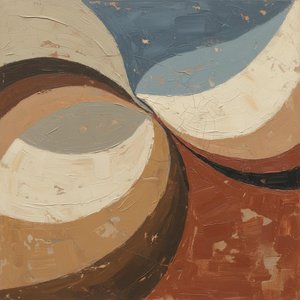 Primordial Tectonics: A Monumental Convergence Of Earthy Ochre And Slate Blue — Laurent Fabre, Neo-abstract Art (modern Abstract Compositions)