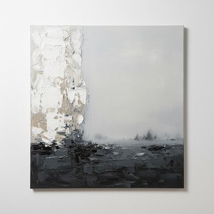 Monolithic Silence: A Sculptural Study Of Light And Obsidian Shadows — David Moreau, Plaster & Texture Art