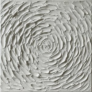 The Meditative Depth Of Sculptural Alabaster Ridges In A Radial Vortex — David Moreau, Plaster & Texture Art
