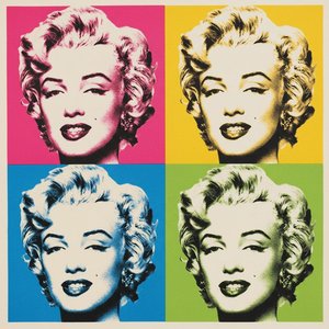 Chromatic Echoes of an Icon: A Quadriptych of Rhythmic Pop Art Brilliance