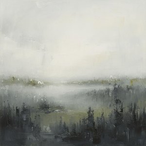 Ethereal Silhouettes In Charcoal Mist: A Singular Vision Of Serene Melancholy — Christian Noiret, Contemporary Abstract