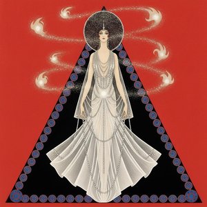 Radiant Figure Encircled By A Crimson Void And Silvered Wisps — Valentin Laurent De Courcey