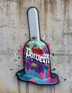 Neon Totem In Flux: An Energetic Symphony Of Spontaneous Urban Expression — Théo Masson