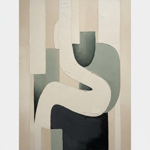 Monolithic Serenity: An Abstract Study Of Organic Forms And Earthbound Textures — Laurent Fabre, Neo-abstract Art