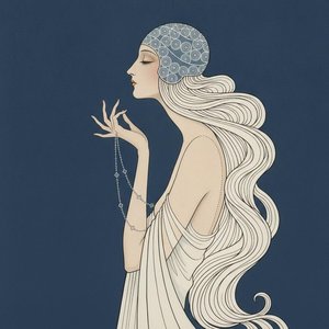 Navy Profile With Concentric Headpiece And Fluid Silhouettes — Valentin Laurent De Courcey
