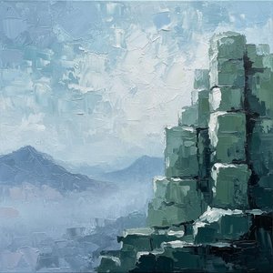 Monolithic Shadows In Ethereal Blue: A Singular Study Of Fragmented Architectural Silence — Laurent Fabre, Neo-abstract Art